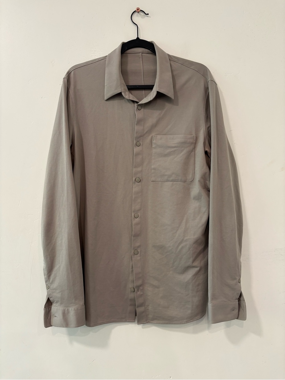 Lululemon Commission Shirt Mens Large Brown Long Sleeve Commuter Button